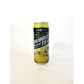 Bubble Tea Inotea Brown Sugar Bubble Tea Drink. Ready to Drink in a Can. Black Milk Tea with Boba 16.6 oz Can(Pack of 6) (banana)
