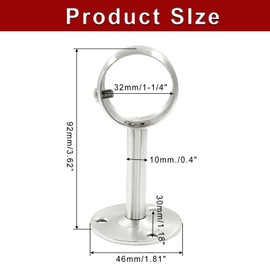 Biaungdo 4 Pcs 1-1/4 Inch Ceiling Curtain Rod Bracket, Heavy Duty Flange Rod Holder, Silver