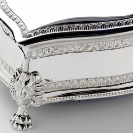 Elegance Silver Plated Square Victorian Jewelry Box