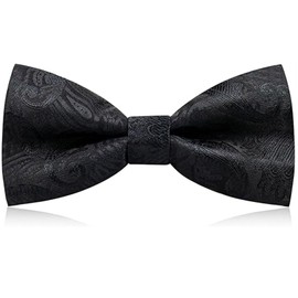 BJAINGEXK Men's bow tie, jacquard weave adjustable pre-tie, men's party wedding bow tie (black)