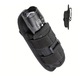 TH1 Tactical Flashlight Holster Duty Belt Stretchable Pouch 360 Degree Rotatable Belt Clip Holder for Police Military Security