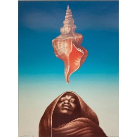 Charles White "Love Letter III - 1977" Custom Framed Black Art