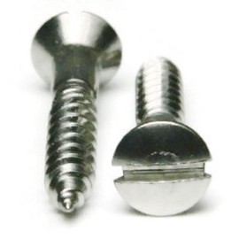 #12-11 Wood Screws - Slotted Oval Head Wood Screws - Stainless Steel #12-11 x 2 Qty 25