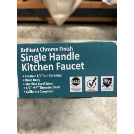 aqua plumb New Aqua Plumb Single Handle Kitchen Utility Garden Sink Faucet Brilliant Chrome