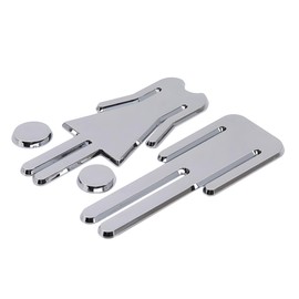 Silver Acrylic Adhesive Backed Men's and Women's Bathroom Sign Toilet Restroom/Washroom/WC Modern Sign Door Wall Symbol 4.7"