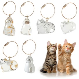 CUVZORA ARTGUTS Pack of 6 Storage Cat Hair Keyrings, Emotional Keepsake for Cat Lovers, Pet Owners, Everyday Companions and Collectors