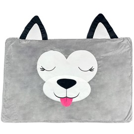 Happy Nappers Pet Bed in A Box Slipcover: Hutch The Gray Dog - Large - 36x23 Character Bed Case, Stuff & Fill with Your Scent-Pillows-Clothes