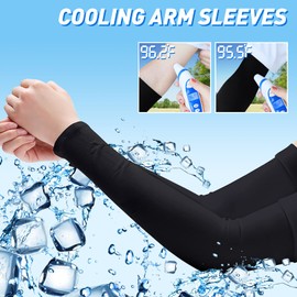 R2Depot Arm Sleeves for Women Men Youth, Cooling UV Protection, Anti-Slip Compression Tattoo Cover Up Sleeves - Solid Color 7 Pairs