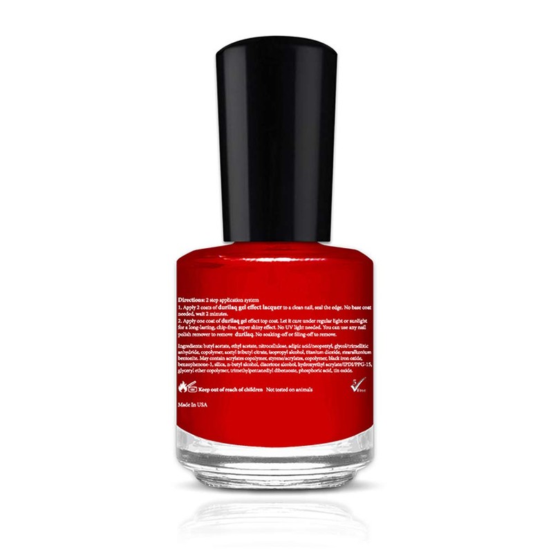 duri Durilaq, D010 True Red, Red Opaque Gel Effect Lacquer,