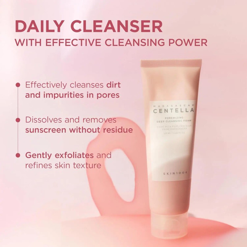 SKIN1004 Poremizing Deep Cleansing Foam, 4.23 Fl.oz, 125ml, Makeup Remover,