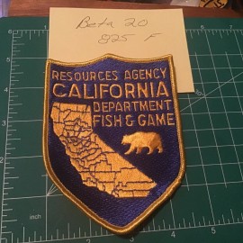 Obsolete California Department of Fish & Game full size shoulder patch