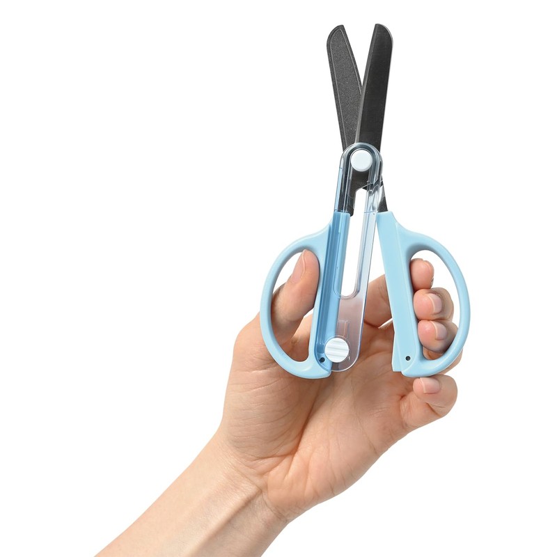 Kutsuwa SS122L Children's Scissors with Integrated Cap, For Left Hand,