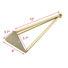 Geesatis 4 Pcs Gold Hairpin Table Legs Adjustable Metal Furniture Legs 3 Rod Feet for Coffee Table Desk, with Mounting Screws, Height 12 inch / 300 mm