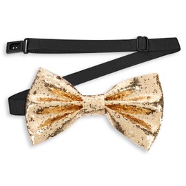 YQQYG Sequin Bow Tie, Gold Bowtie for Men Bow Ties for Boys Adjustable for Wedding Banquet Party