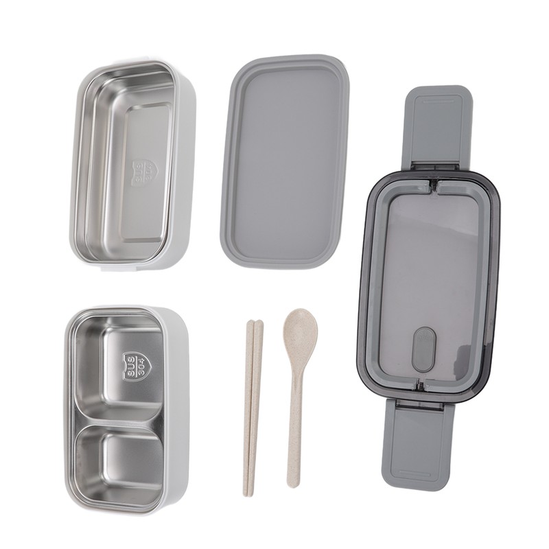 Bento Box 304 Stainless Steel Microwaveable with Chopsticks and Spoon