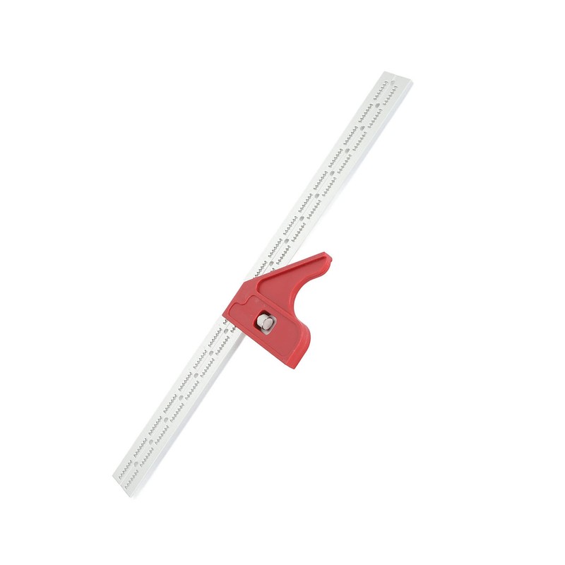 18 Inch Woodworking Edge Ruler with Fixator Serrated Design Angle
