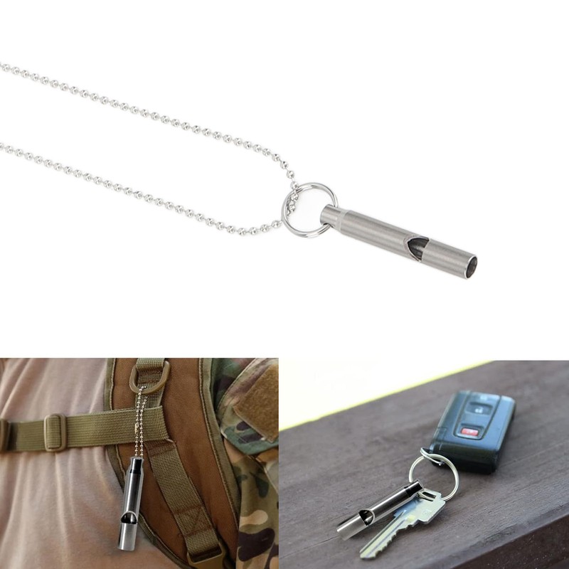 Outdoor Emergency Whistle Titanium Alloy EDC Whistle Pendant Necklace for