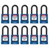 ABUS Blue Pack of 10 Lockout Tagout Premium Solid Body