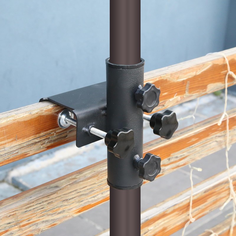 GFUEIGJ Parasol Holder Balcony Railing Clampable Umbrella Holder Balcony Railing