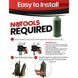 iPrimio 18" Squirrel Baffle - Easy Install Pole Wrap Around Baffle: Protect Hanging Bird Feeders, Squirrel Baffles for Bird Feeders, No Tool Install, Durable Weather Resistant, for Bird Feeder Poles