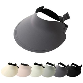 Peicees Wide Brim Visors for Women Foldable Sun Hats UV Protection for Summer Golf Beach Travel Hiking Gardening UPF50+ Deep Grey