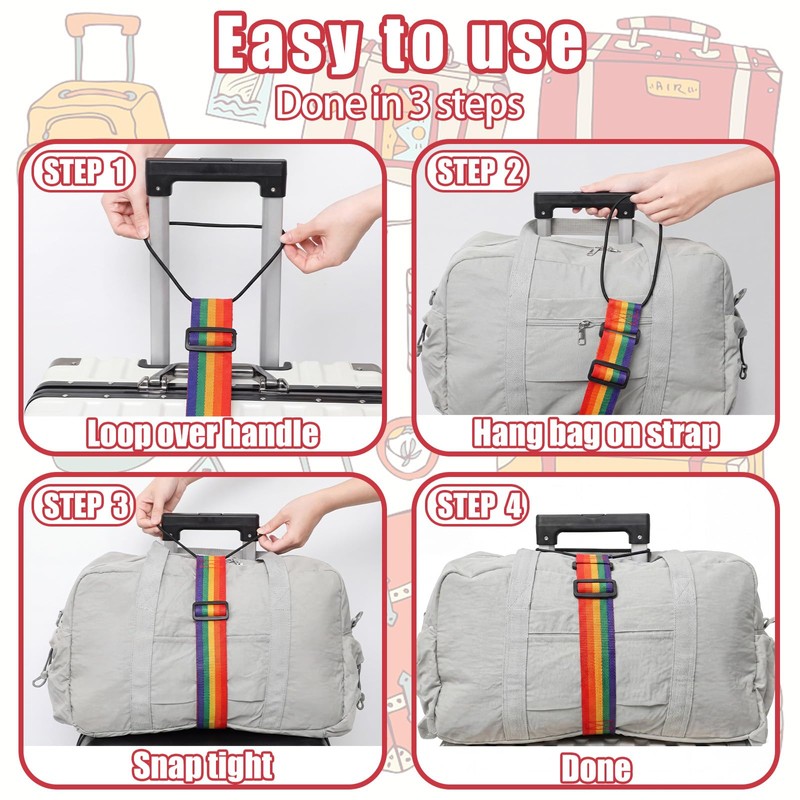 Vincreem 9 Pcs Adjustable Luggage Straps for Multiple Suitcases Elastic
