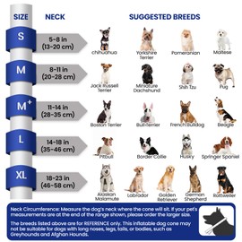 BARKLESS Dog Donut Collar, Inflatable Cone for Dogs to Stop Licking After Surgery, Soft Dog Cone of Alternative with Anti-Licking Guard Shield, Protective Pillow Cone for Large Medium Small Dogs