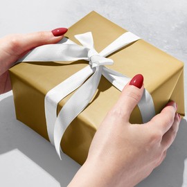 Jillson Roberts Bulk Gift Wrapping Paper, Matte Metallic Gold, 1/2 Ream 417' x 30"