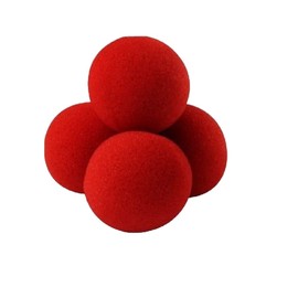 MilesMagic Magician's Set of 4 Close Up Classical Sponge Balls 4.5cm Soft & Funny Street Comedy Stage Magic Trick (Red)