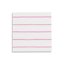 Daydream Society Frenchie Striped - Small Paper Napkins - Party Napkins with Cerise Pink Stripes - Pack of 16 Petite Napkins - Easy to Mix and Match - Cocktail Napkins to Suit All Occasions