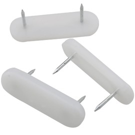 FMHXG 50pcs Chair Slider Plastic Head 2 Pins Nail on Furniture Sliders Chair Leg Floor Protectors Cabinet Fasteners for Hardwood