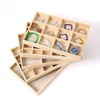 Anktily Wooden Sorting Tray Grid Display, Wood Storage Divider Organizer
