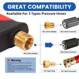 DUSICHIN Foam Cannon Short Pressure Washer Gun 1/4 Inch Quick Connector,Car Wash Foam Gun with 5 Pressure Washer Nozzle Tips 3/8'' Swivel Quick Connector,Additional Orifice Nozzle 1.04mm Car Washing