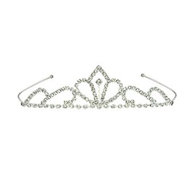 Silver Royalty Style Rhinestone Metal Tiara - 1pc