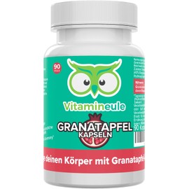 Pomegranate Capsules - High Dose 400 mg 20:1 Extract (Equivalent to 8,000 mg Pomegranate Powder) - Bioactive & Vegan - 160 mg Ellagic Acid - Produced in Germany - No Additives - Vitamineule®