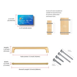 LIMUR 903 Cabinet Handle (10, Matte Gold, Hole Center ：7.5 inch（192 mm）)