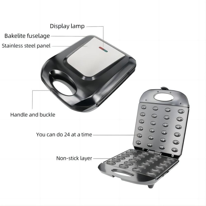 24 Walnut Cookie Maker, Non Stick Double Sided Walnut Cookie,