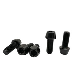 RISON-Titanium 5 pieces titanium bicycle stem screws, M6 x 1.0 x 22 mm, bicycle cone screws, conical hexagon socket screws, bicycle stem bolts, bicycle shaft screws, cone head screw