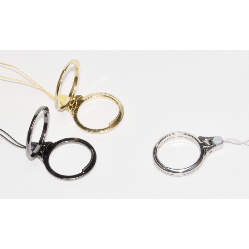 GoodsLand GD-RINGSTAND-BK Smartphone Ring Stand Strap Fall Prevention Stylish Multi-functional
