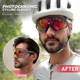 KAPVOE Photochromic Cycling Glasses Men Women Mountain Bike Sunglasses Clear MTB Bicycle Riding
