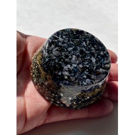 Indigo Gabbro Merlinite Single Crystal Tower Buster Orgone Generator Energy Accumulator PERFECT GIFTING TOOL! Made using Advance Harmonics Many Beautiful Ingredients! tbschm(Gabbro Indigo Merlinite)