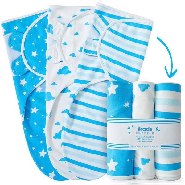 ikads Baby Swaddle 0-3 Months 100% Cotton Swaddles for Newborns