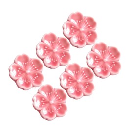 LIFKOME Cherry Blossom Chopstick Holder 6pcs Ceramic Chopstick Racks for Dining Table Decor
