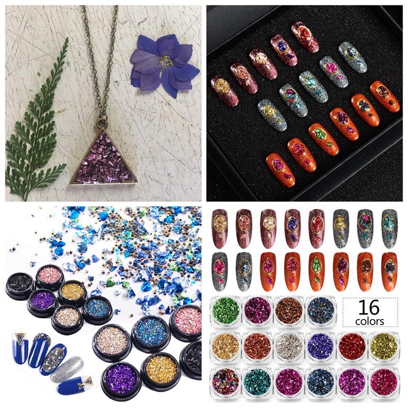 Crushed Glass Irregular Metallic Chips Sprinkles Chunky Glitter Transparency AB