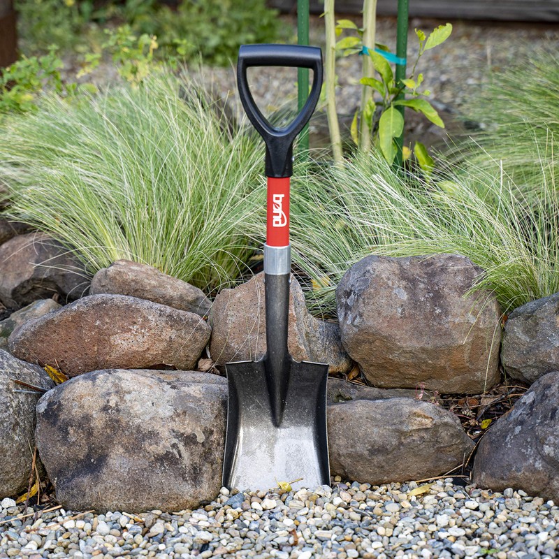 Bond Manufacturing LH047 Mini D-Handle Square Head Shovel, 1-PACK, Red/Black