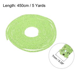 MECCANIXITY 5 Yard 7mm 0.28 inch Glitter Sequins Rope Sequins Rhinestone Tube Cord for DIY Wedding Dresses Costume Clothing Shoes Jewelry Accessory Clear Light Green