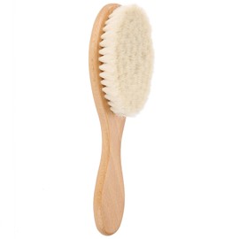 Soft Goat Hair Brush, Goat Hair Oil Head Brush with Wooden Handle, Beard Hair Cleaning Tool Hairbrush, Hair Styling Carving Cleaning Brush for Men Women Baby