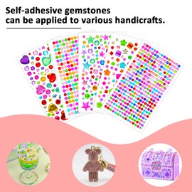 880 Craft Rhinestone Gem Stickers (5 self - Adhesive Sheets). Acrylic, face - Applicable, Multicolor, Great for DIY Crafting & Decorating，Small Stickers for Kids