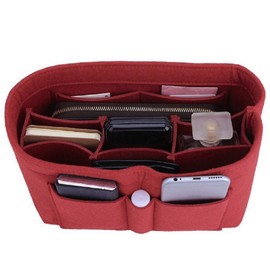 ZTUJO Purse Organizer Insert, Felt Bag Organizer For Handbag Purse Organizer,13 Colors, 6 Size(Small, Red)