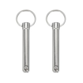 sourcing map Quick Release Pin, Dia 3/8"(10mm) Usable Length 2.01"(51mm) Total Length 3.7"(94mm) Bimini Top Pin Marine Hardware Carbon Steel for Boat Accessories, Pack of 2